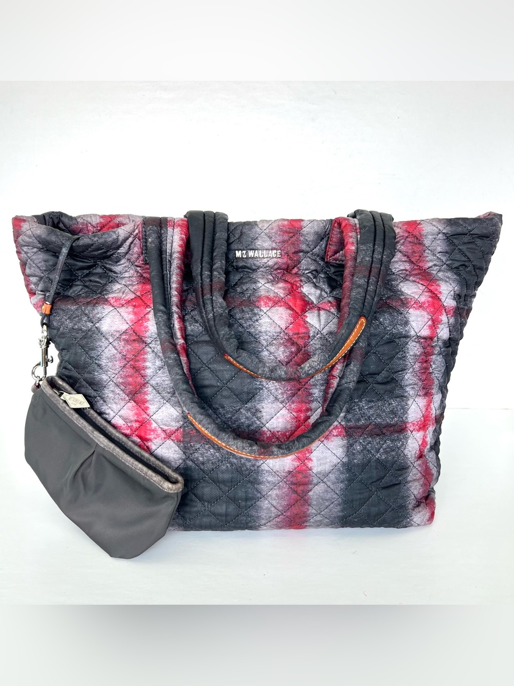 MZ WALLACE Metro Multicolor Quilted Nylon Lightweight EX Large Shoulder Bag Tote - Picture 3 of 16